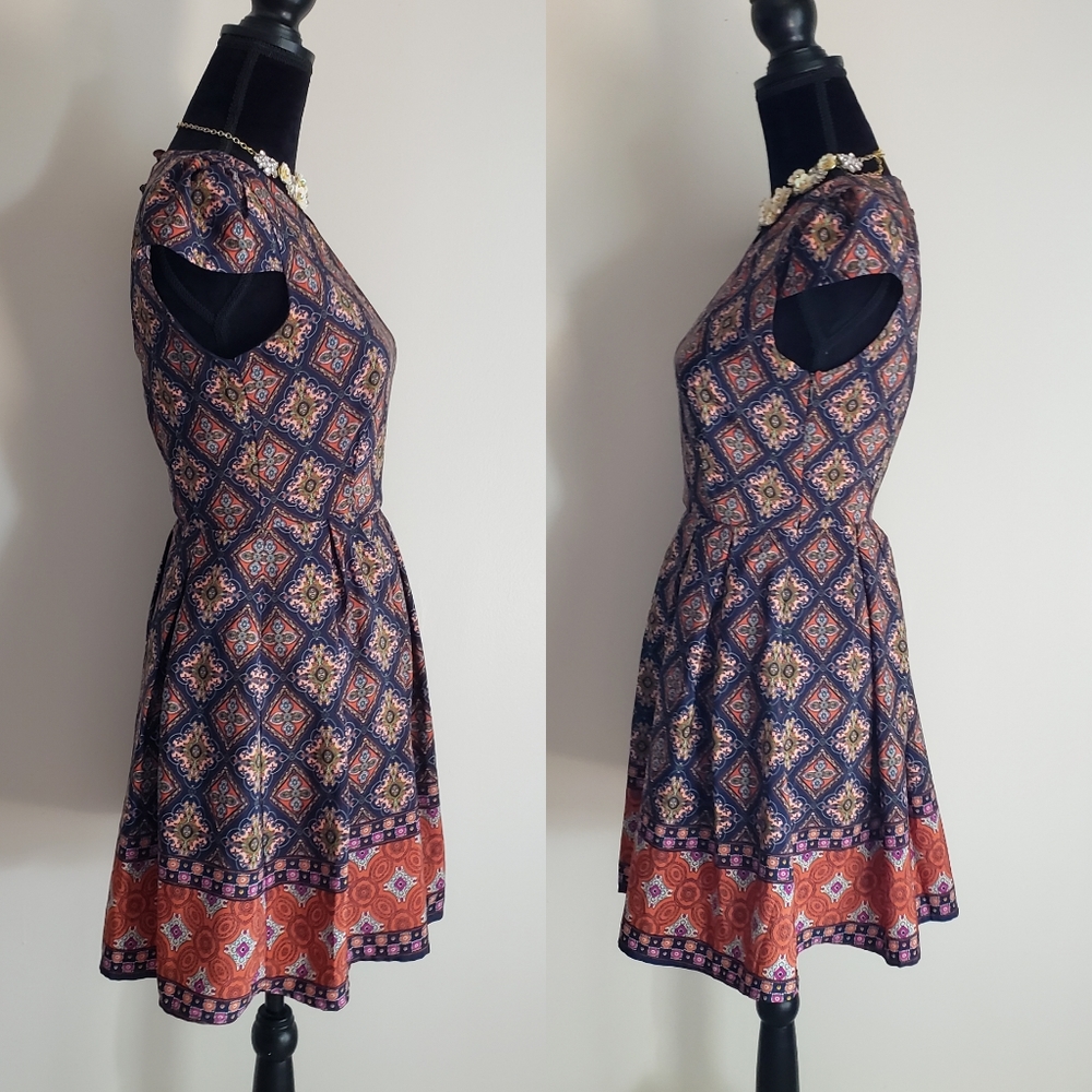 Alice Moon trelis print fit and flare dress size S - Picture 7 of 7